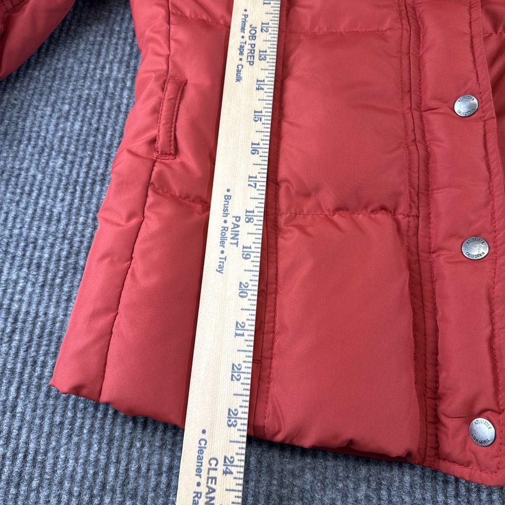 Hollister Red Jacket Puffer Down/Feather Woman's Med No Belt Large Collar - Picture 6 of 9